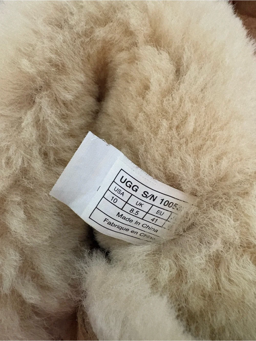 UGG Chestnut Shearling-Lined Boot Interior
